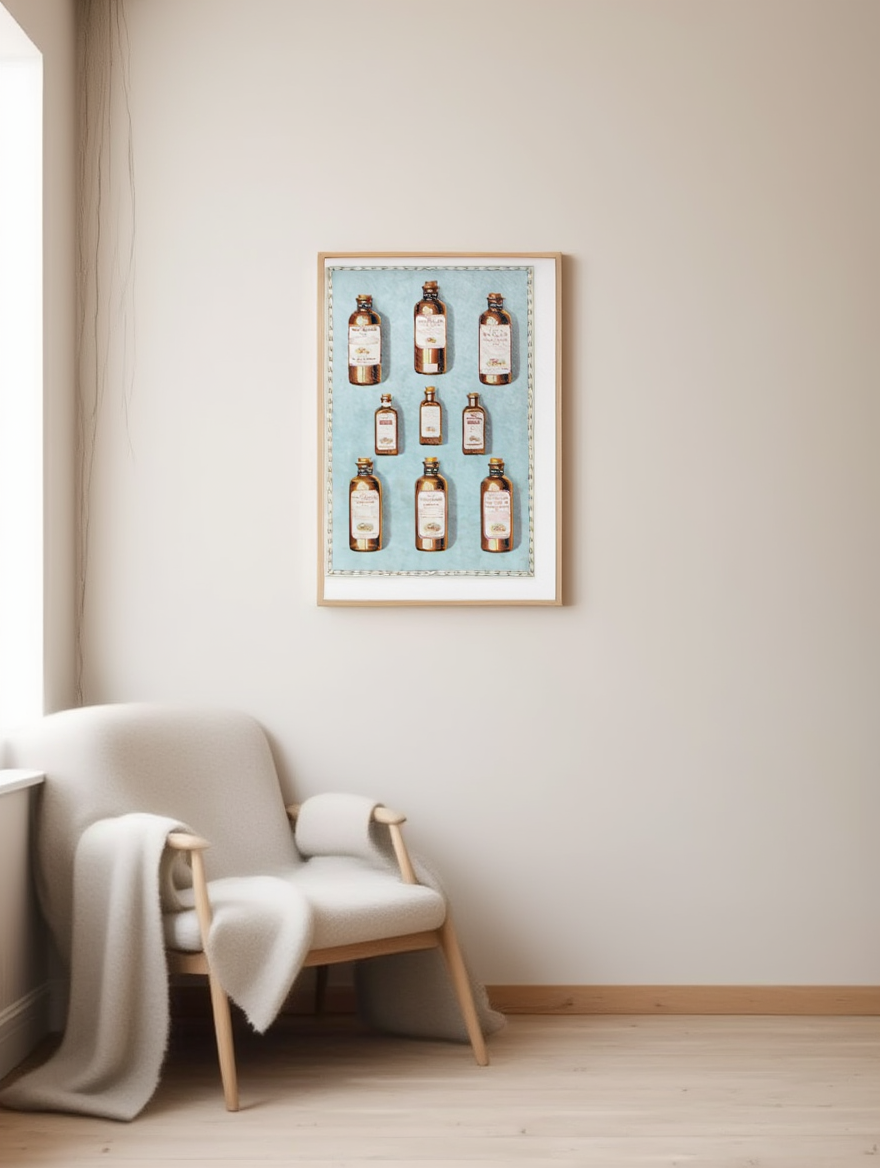 Eli Lilly & Company - Bottles of Chocolate Flavored Medicines Poster - Hakyarts