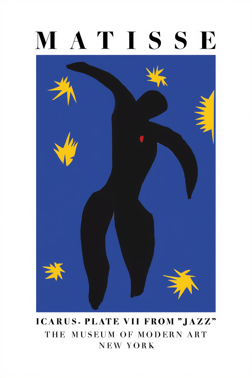 Icarus (from Jazz) – Henri Matisse Art Exhibition Print - Hakyarts