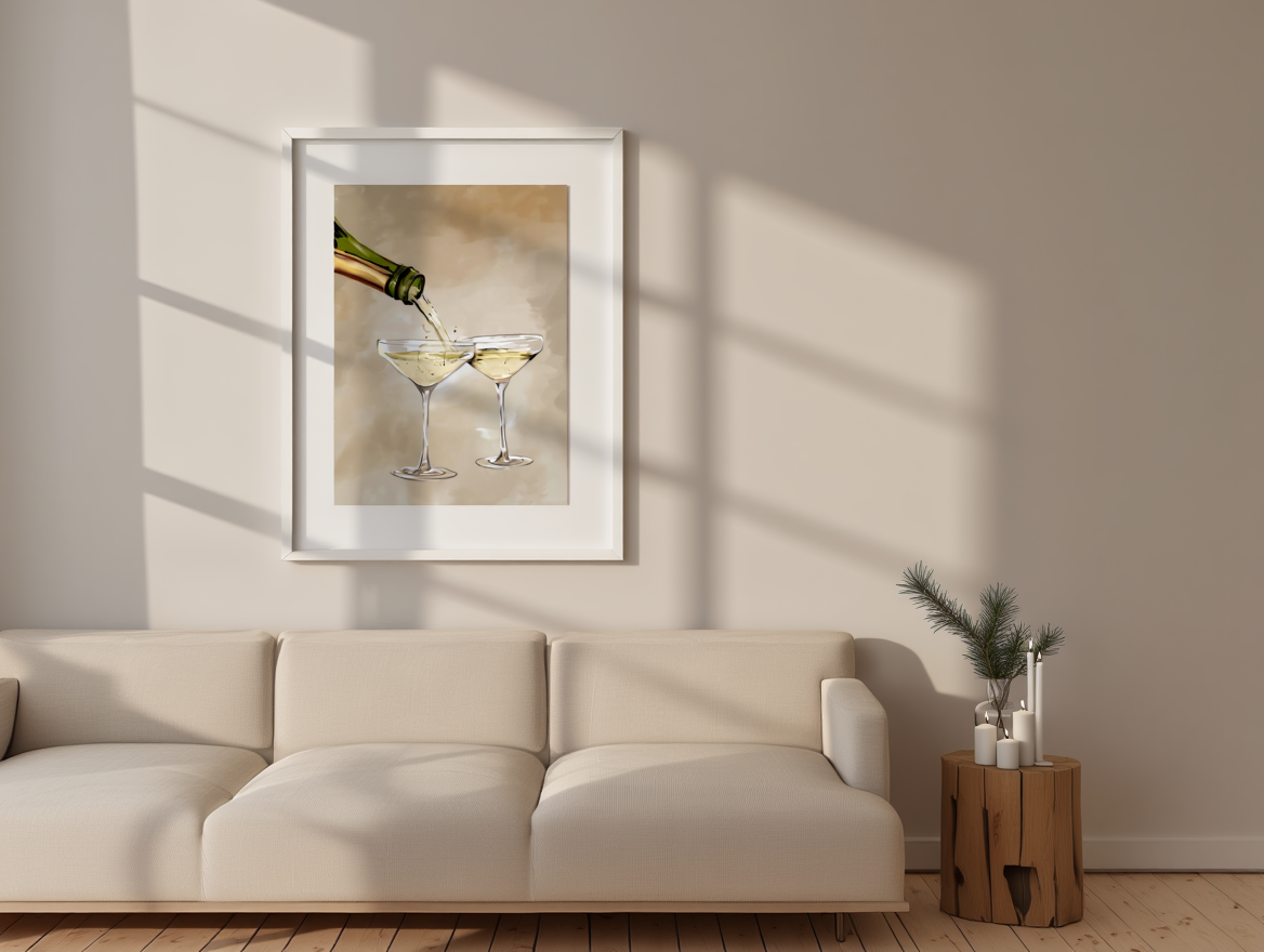 Champagne Drinks Pouring – Art Print