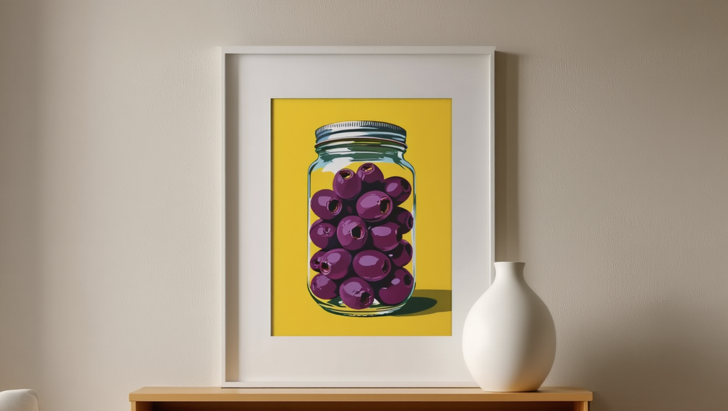 Pop Art Olives Jar – Modern Kitchen Wall Art Print