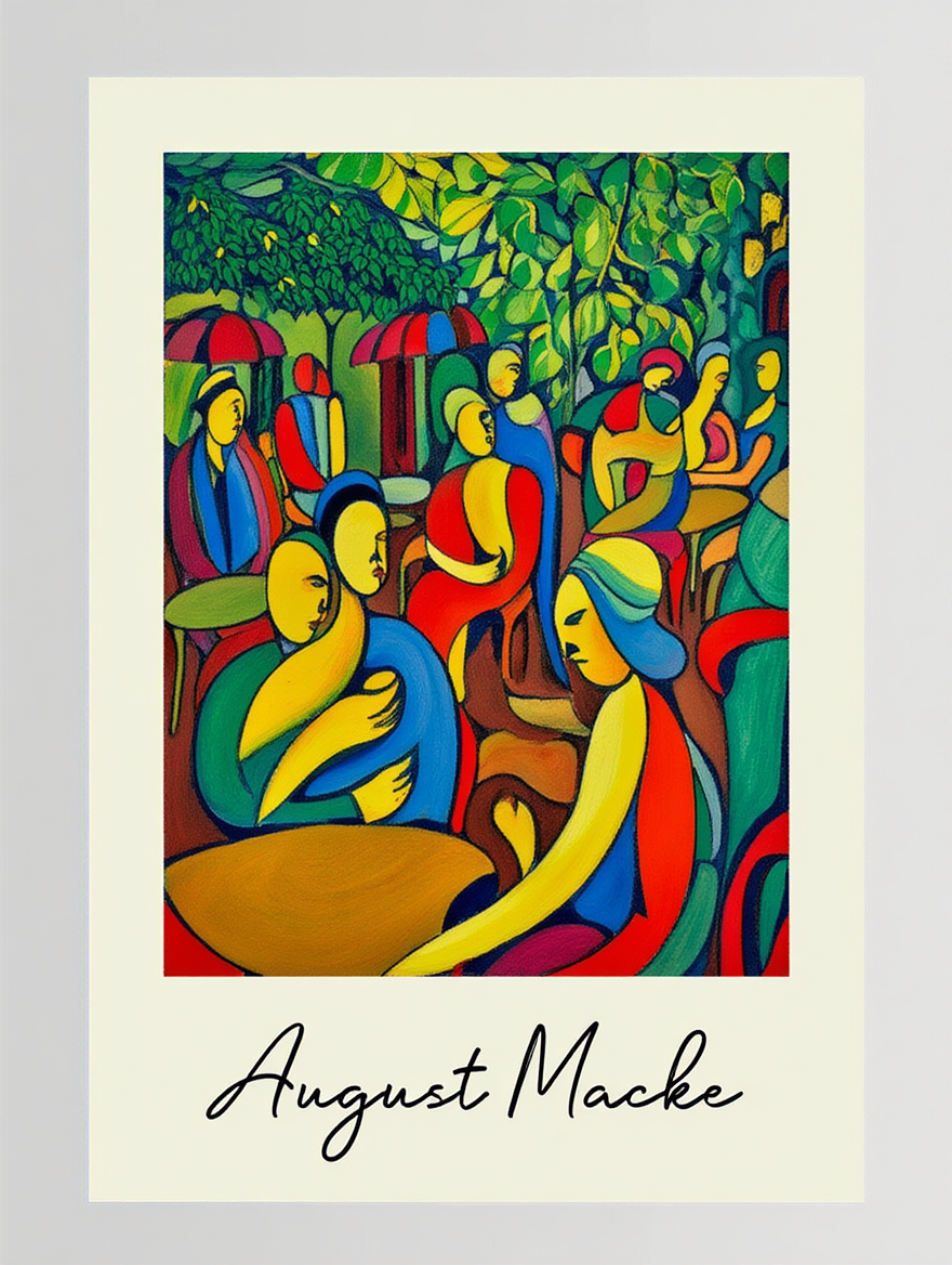 Modern August Macke Art Prints – 4 Vibrant Gallery Prints