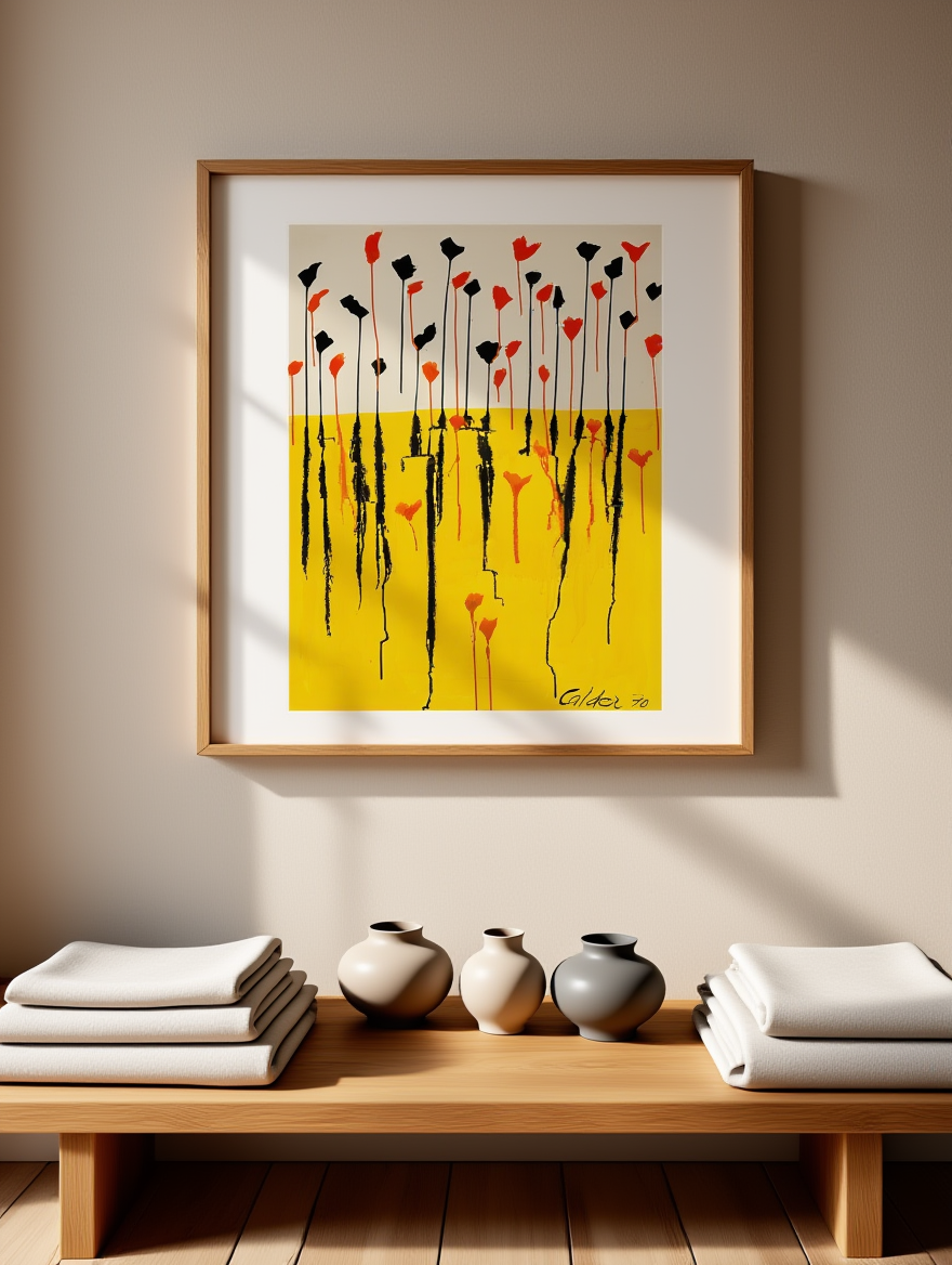 Golden Meadow Minimalist Nature-Inspired Wall Art