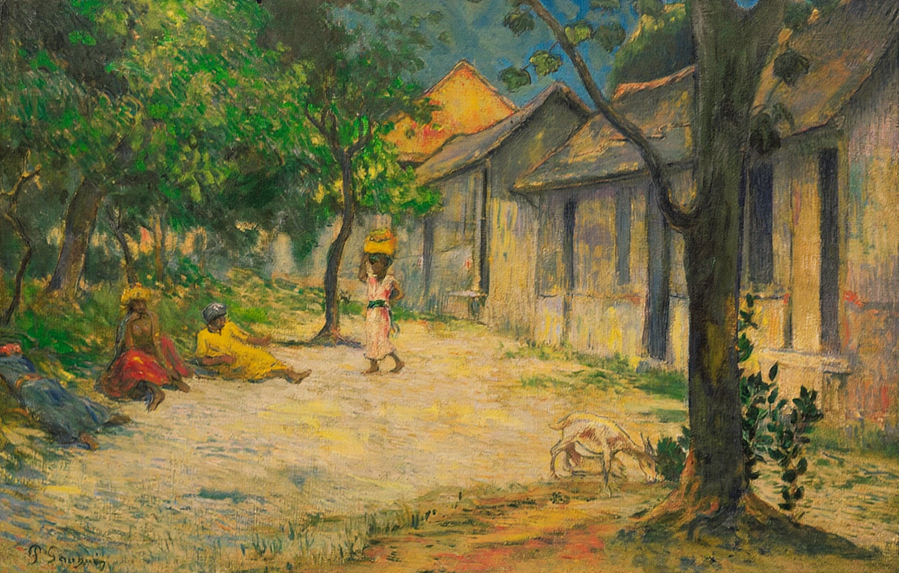 Paul Gauguin – Femmes et Chèvre dans le Village - Iconic Post-Impressionist Art Print