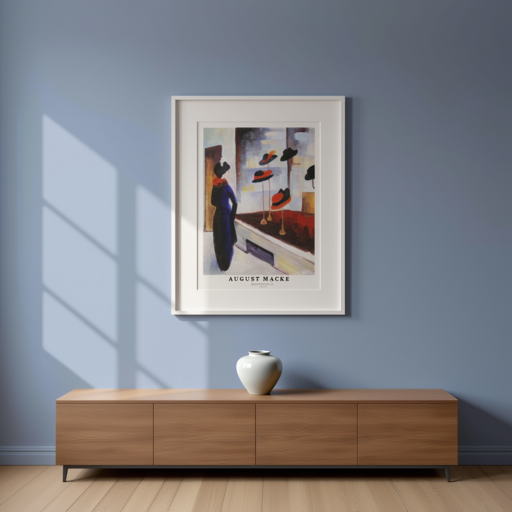 August Macke - Hutladen III Poster