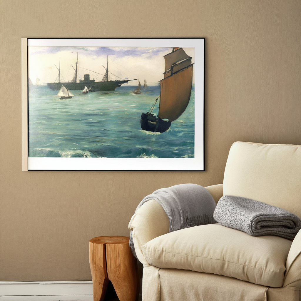 The ‘Kearsarge’ at Boulogne – Édouard Manet Poster | Impressionist & Maritime Scene Art Print - Hakyarts