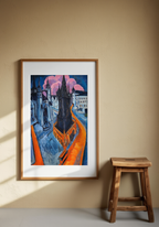 La Tour Rouge – Ernst Ludwig Kirchner Poster | Expressionist Urban & Architectural Art Print - Hakyarts