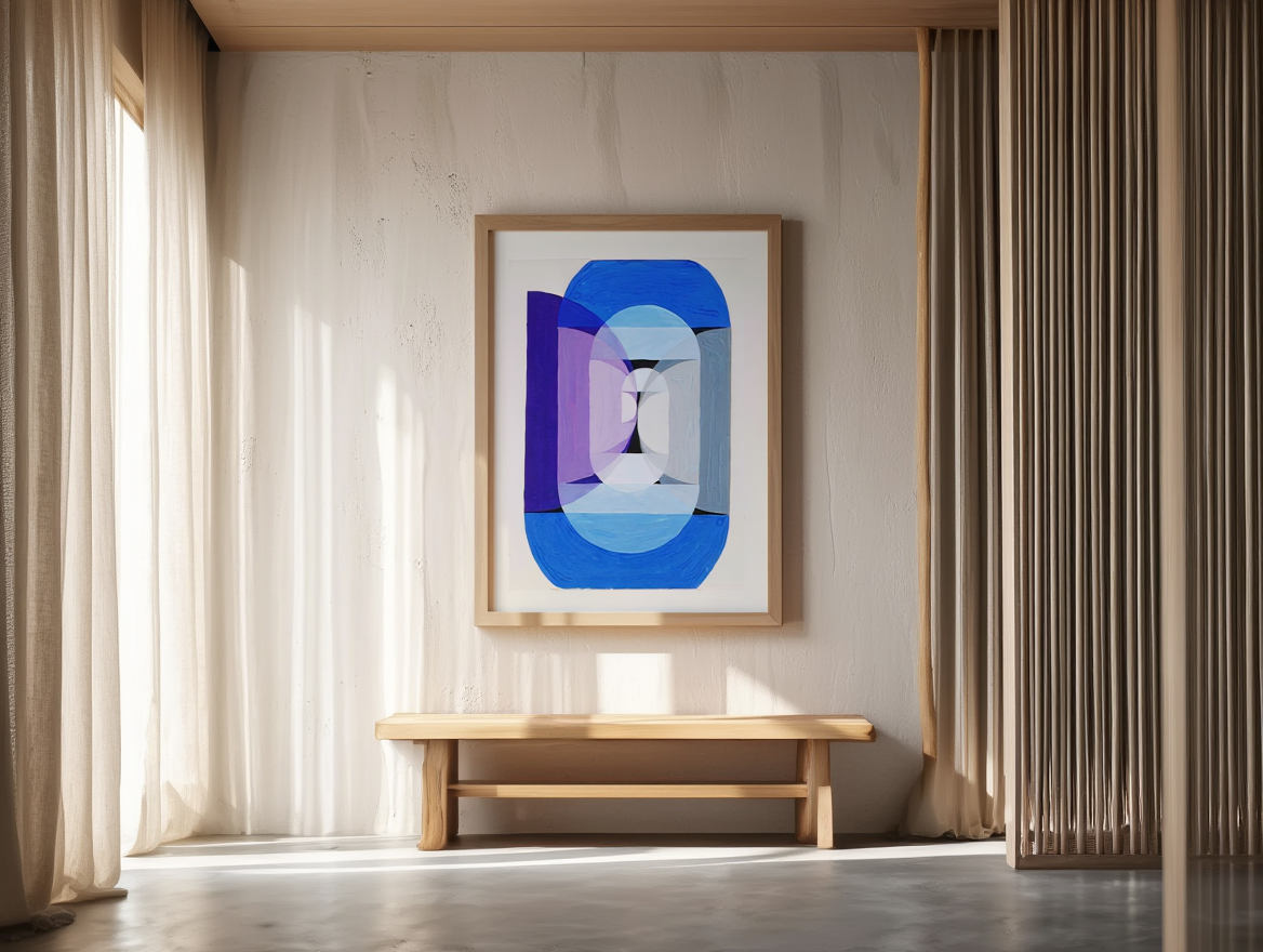 Blue Gray Violet Wheel by Joseph Schillinger, 1934 – Abstract Modernist Art Print | Geometric Color Study Wall Decor