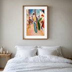 Two Women in Front of a Hat Shop by August Macke – Expressionist Art Print