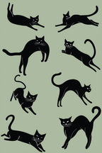 Set of 3 Dancing Black Cats, Cycling Cat & Still Life Illustration Prints – Whimsical Wall ArtSet of 3 Quiet Moments – Le Chat Noir Lamp Art Prints – Minimalist & Whimsical Wall Art (Copy) - Hakyarts
