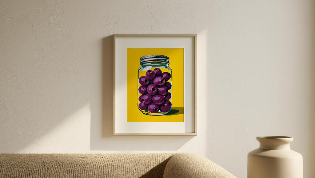 Pop Art Olives Jar – Modern Kitchen Wall Art Print