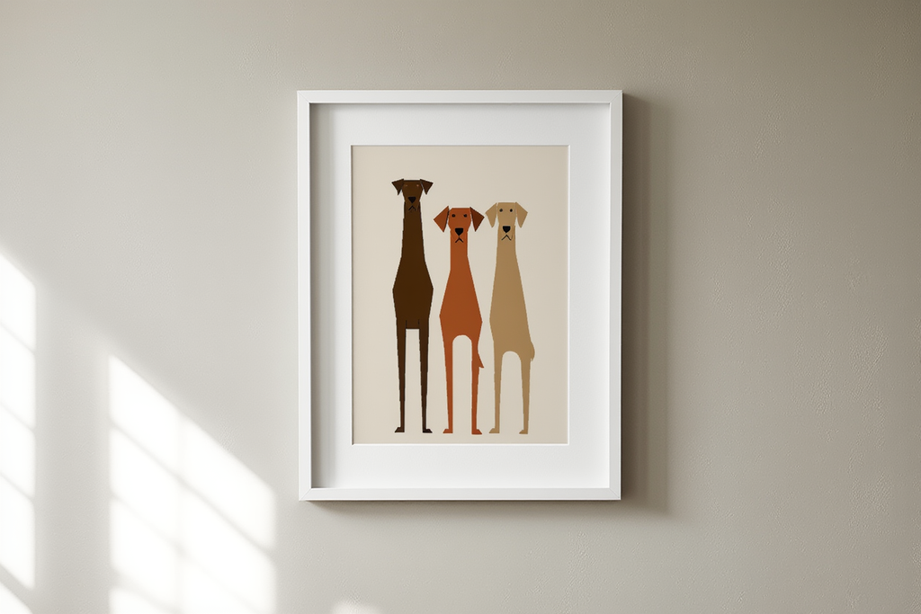Geometric Dogs – Modern Animal Art Print