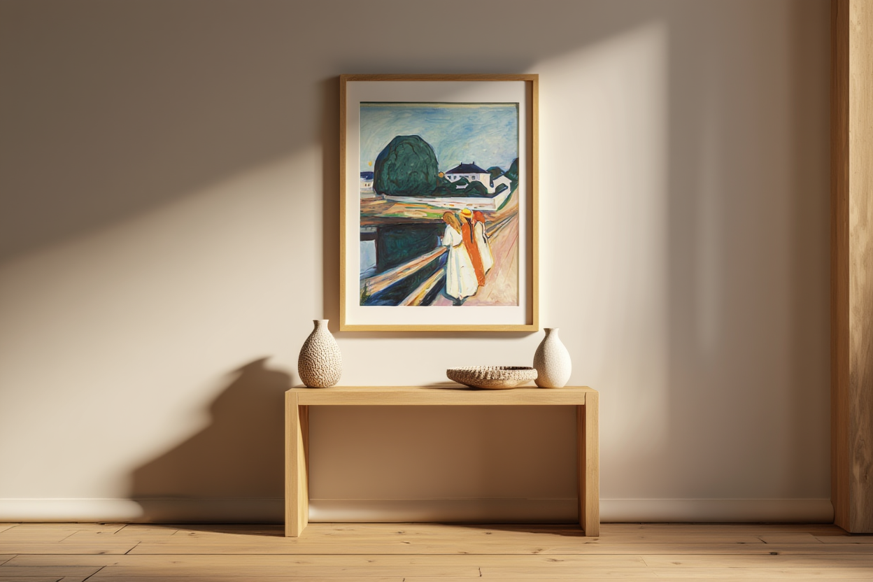 Edvard Munch - The Girls on a Bridge Poster