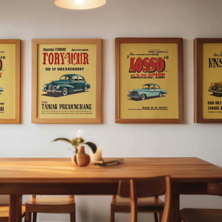 Vintage Wheels Collection – Set of 4 Automotive Art Prints