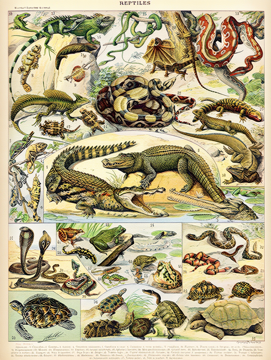 Adolphe Millot - Reptiles Poster