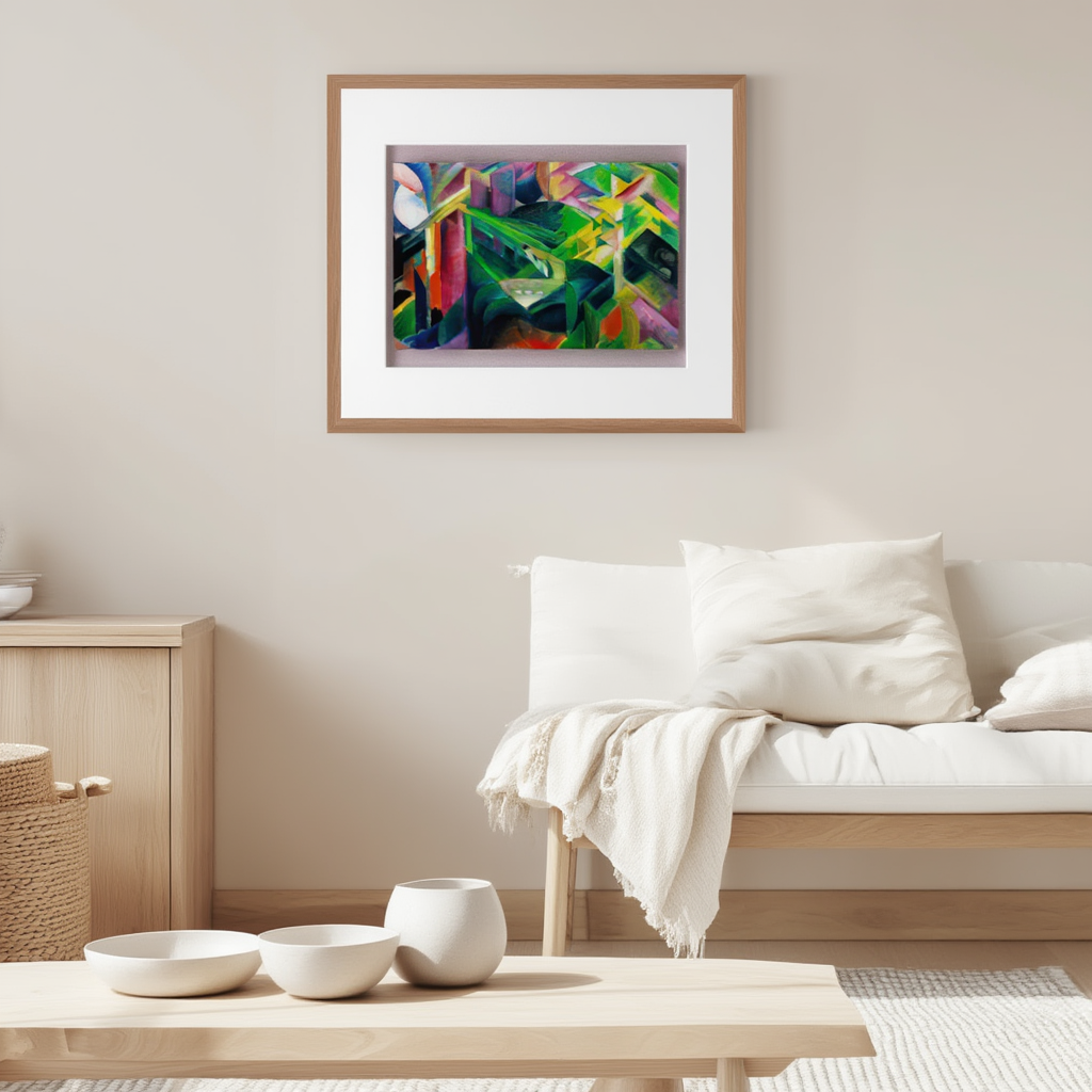 Deer in the Monastery Garden by Franz Marc – Expressionist Animal Art Print - Hakyarts
