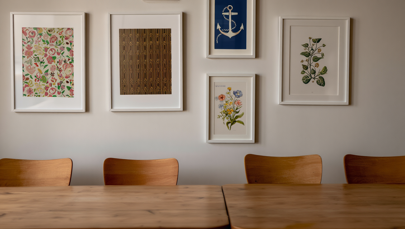 Vintage Charm – 4-Piece Wall Art Set