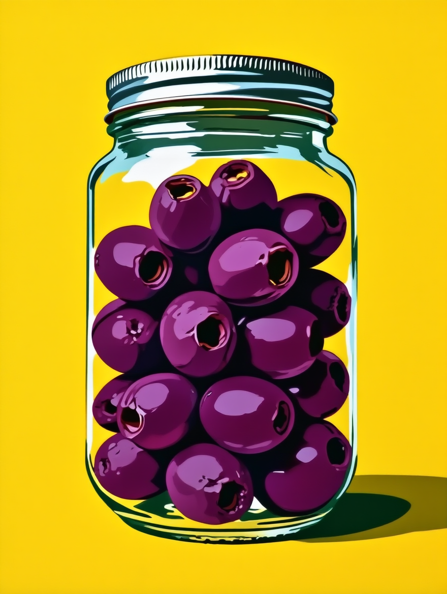 Pop Art Olives Jar – Modern Kitchen Wall Art Print