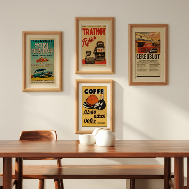 Vintage Reverie – 4-Piece Wall Art Set