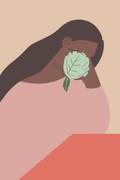Elegant Woman with Flower – Figurative Art Print
