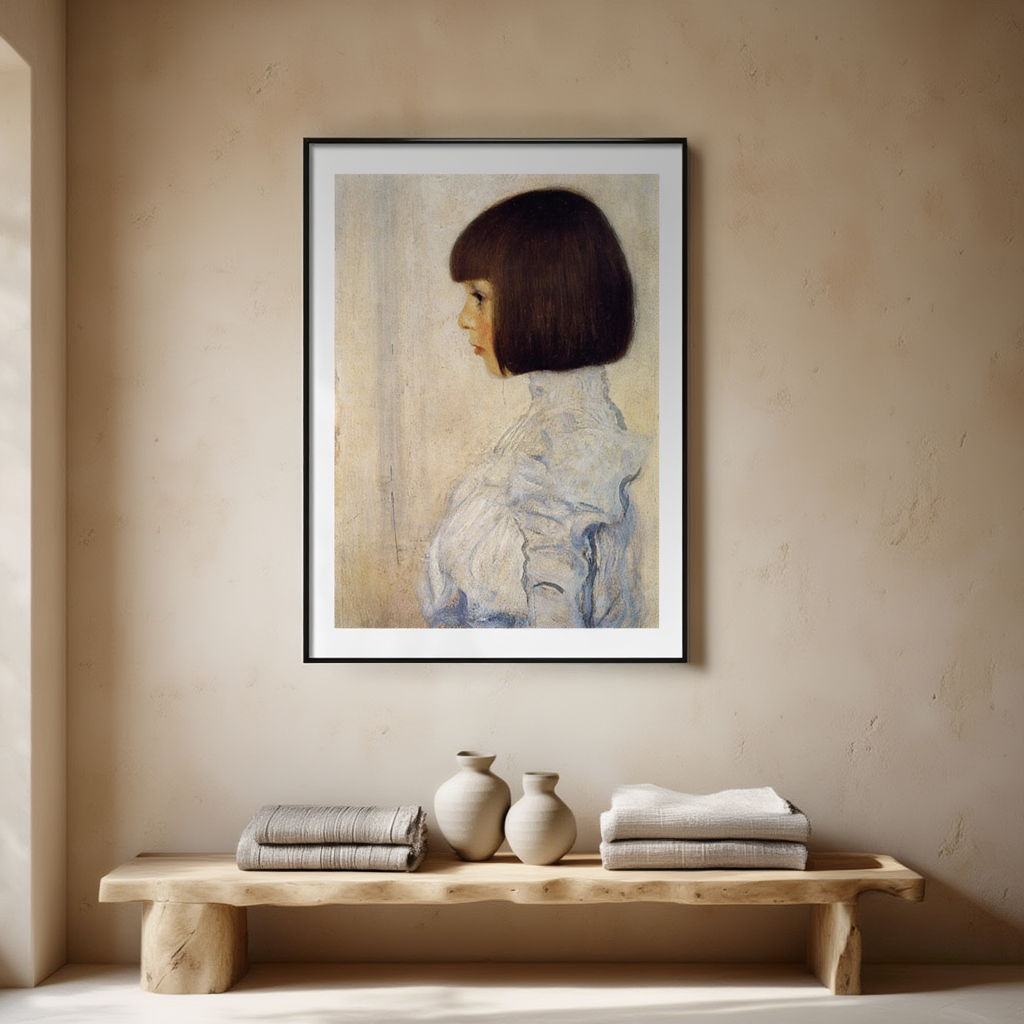 Girl in Blue Brushstrokes – Abstract Portrait Art Print | Modern Expressionist Wall Decor