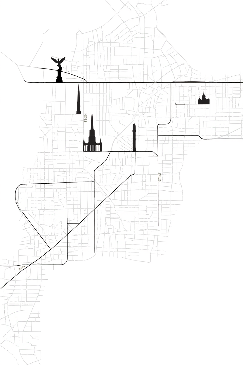 Mexico City Map Poster – Minimalist Black & White Urban Wall Art Print