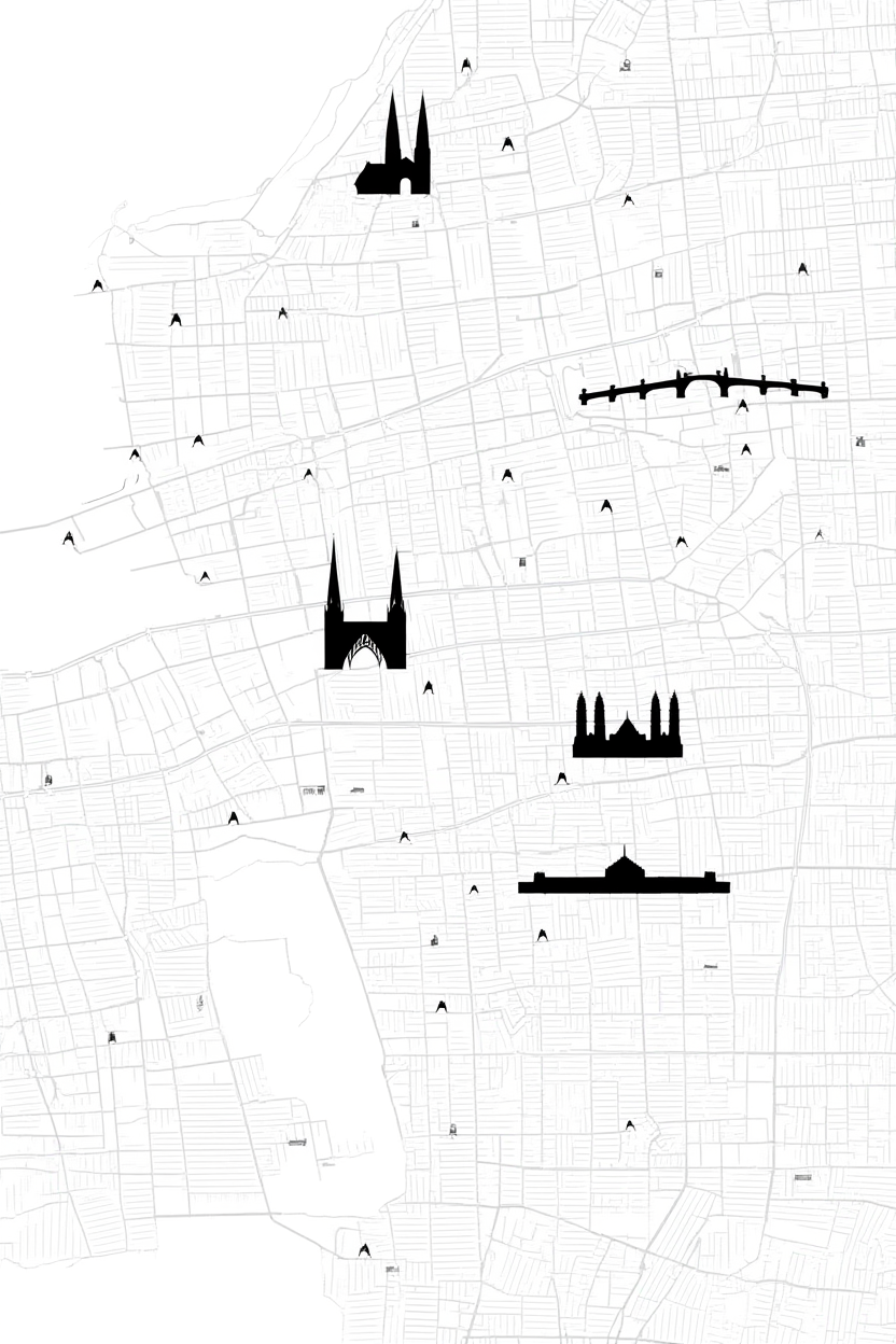 Prague City Map Poster – Minimalist Black & White Urban Wall Art Print