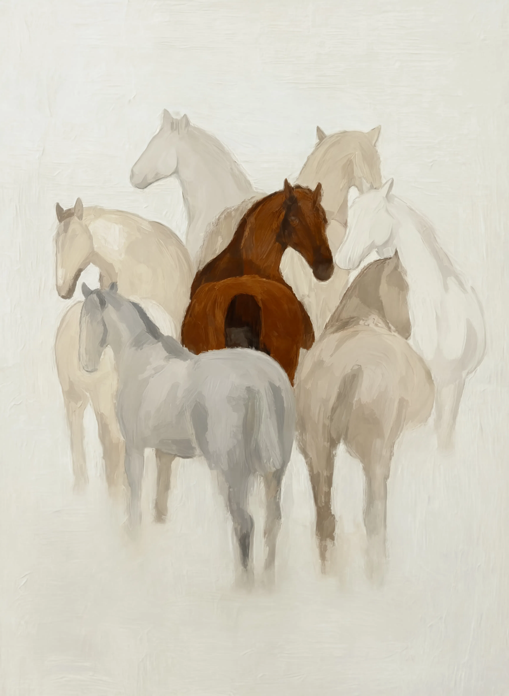 Abstract Horses Variation | Contemporary Equestrian Wall Art Print