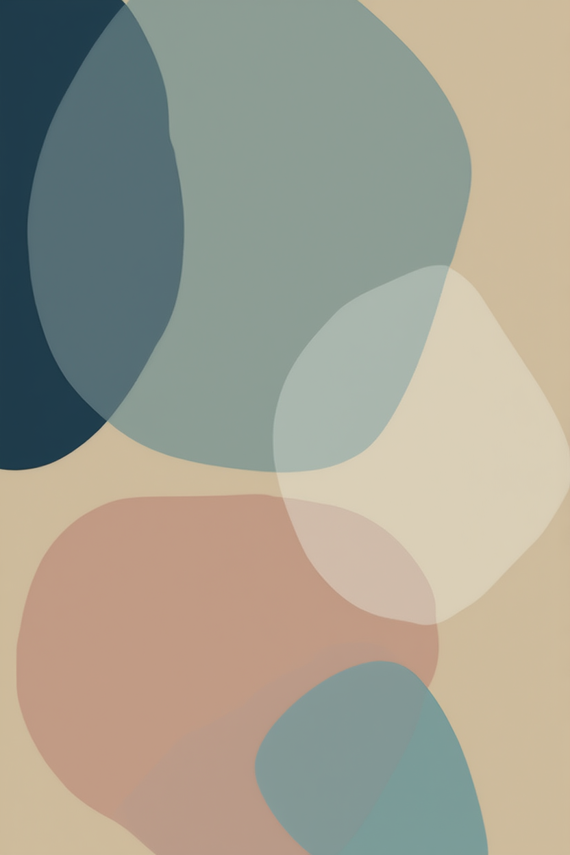 Set of 2 Abstract Organic Shapes – Modern Minimalist Wall Art Prints - Hakyarts