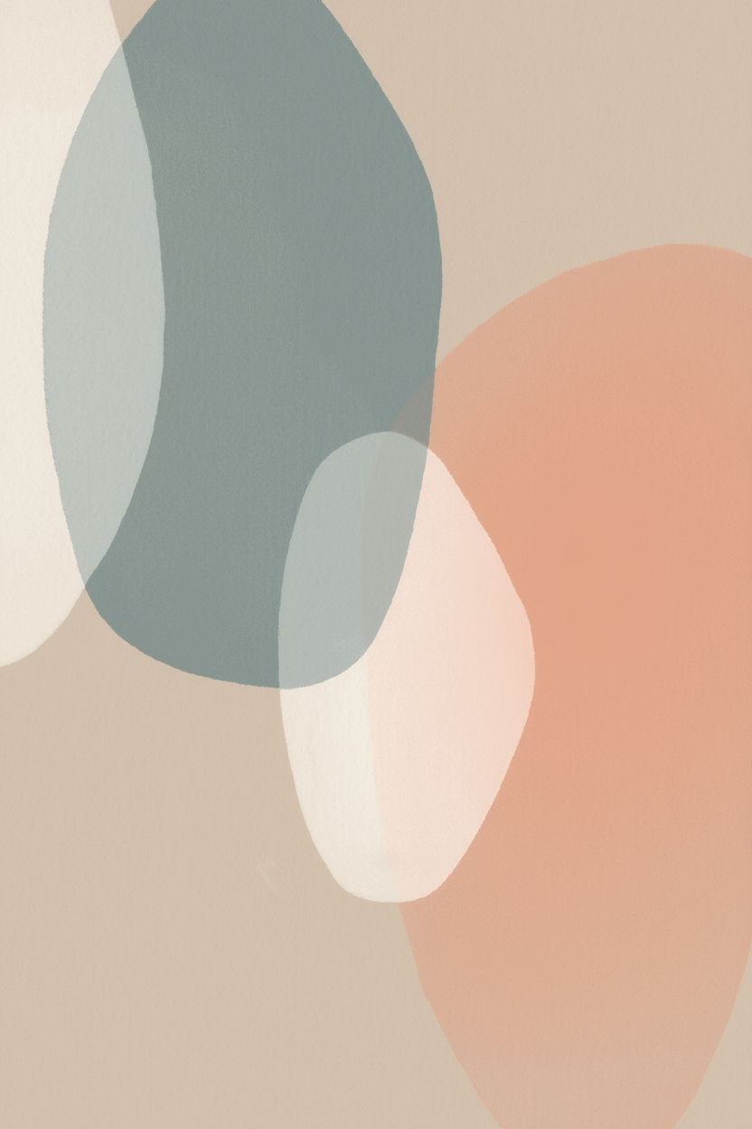 Set of 2 Abstract Organic Shapes – Modern Minimalist Wall Art Prints - Hakyarts