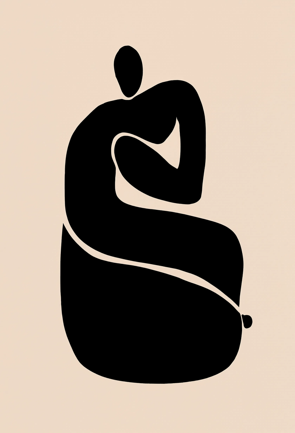 Set of 3 Monochrome Shapes | Contemporary Black & White Wall Art Prints