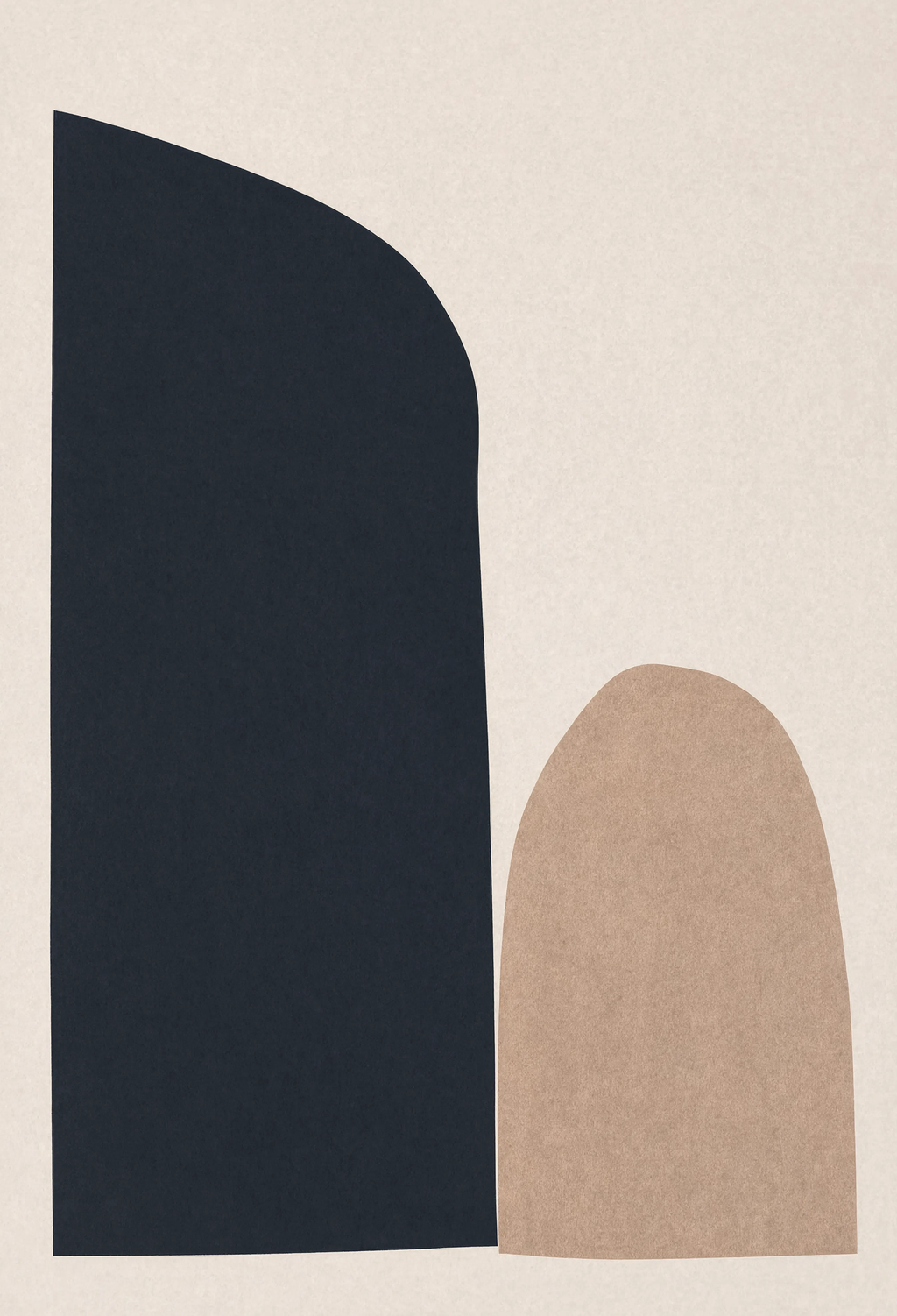 Monochrome Stone Beige Abstract Print | Minimalist Contemporary Wall Art Print