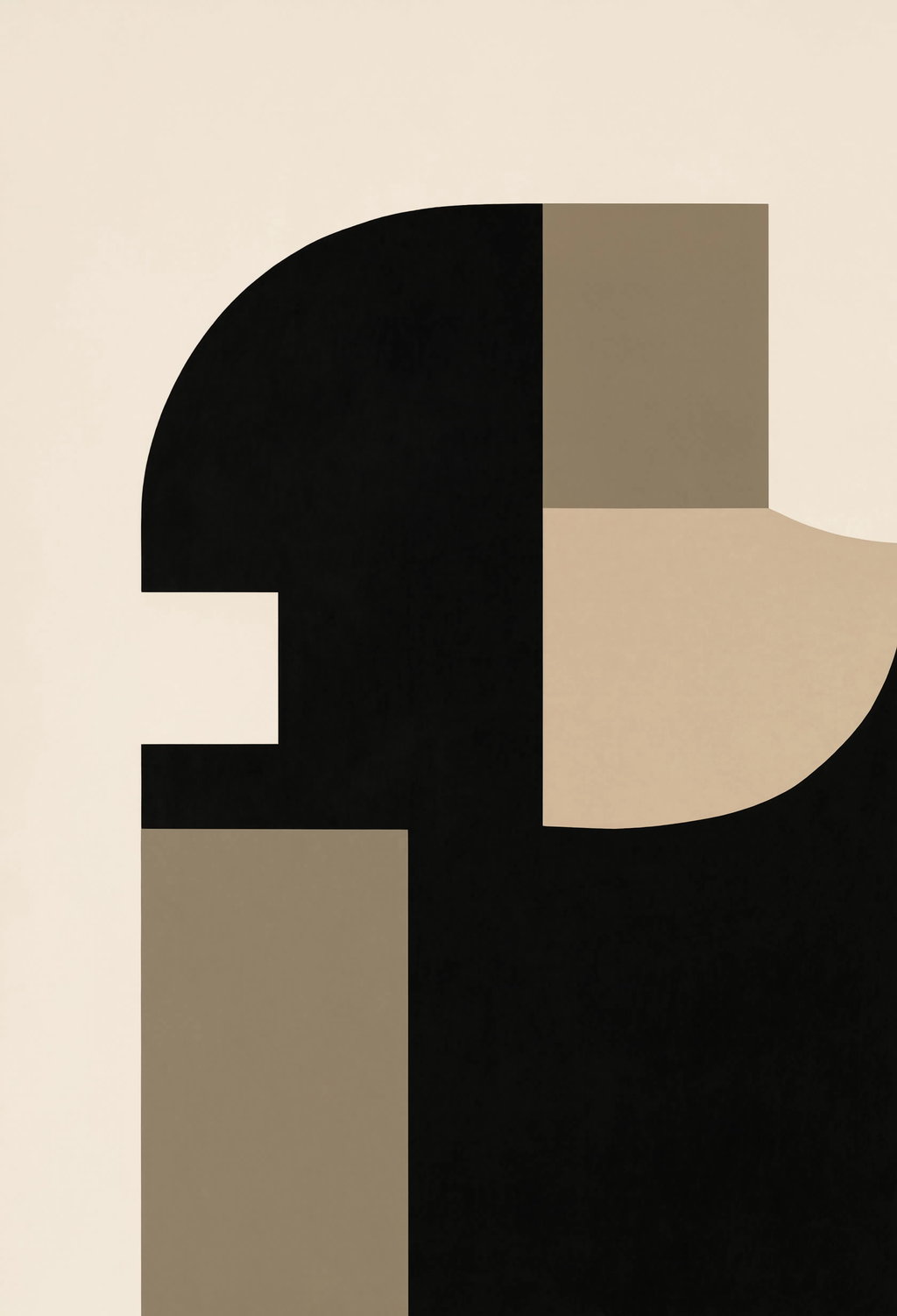 Structured Neutral Forms | Minimalist Contemporary Wall Art Print