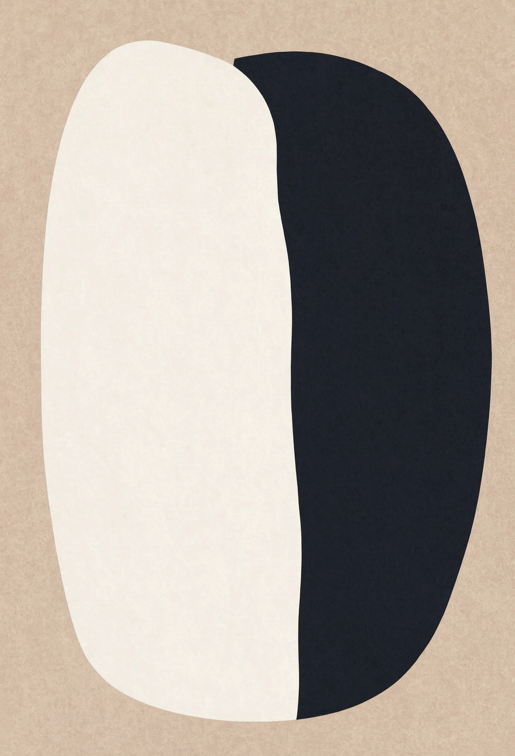 Monochrome Organic Forms | Scandinavian Minimalist Wall Art Print