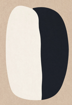 Monochrome Organic Forms | Scandinavian Minimalist Wall Art Print