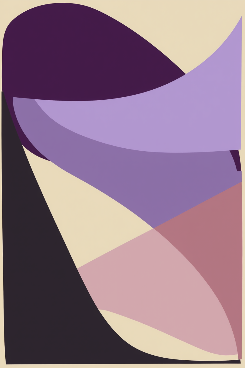 Set of 4 Abstract Shapes Prints – Plum Berry, Sunset, Cool Ocean & Earthy Greens