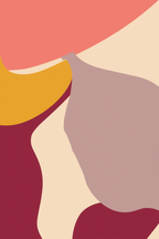 Set of 4 Abstract Shapes Prints – Plum Berry, Sunset, Cool Ocean & Earthy Greens