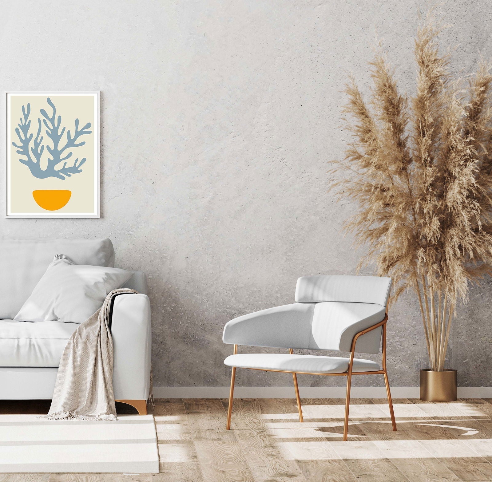 Abstract Blue Coral Poster