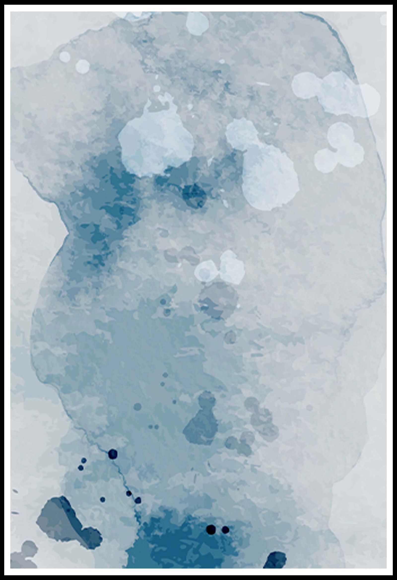 Abstract Blue Marks No 2 Poster – Hakyarts