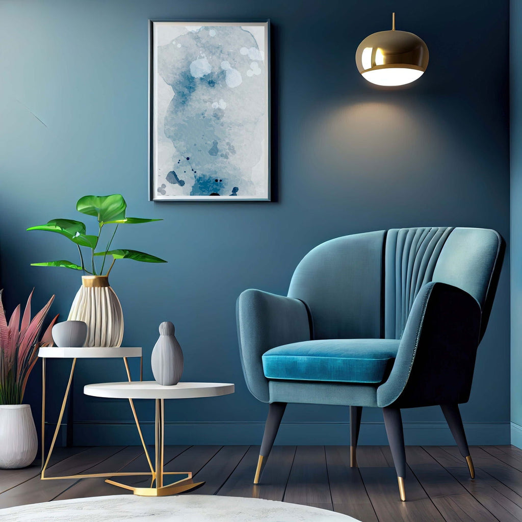 Abstract Blue Marks No 2 Poster