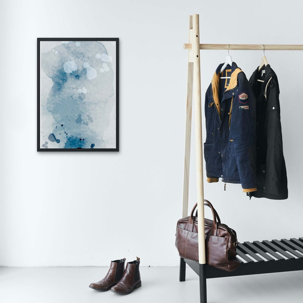 Abstract Blue Marks No 2 Poster