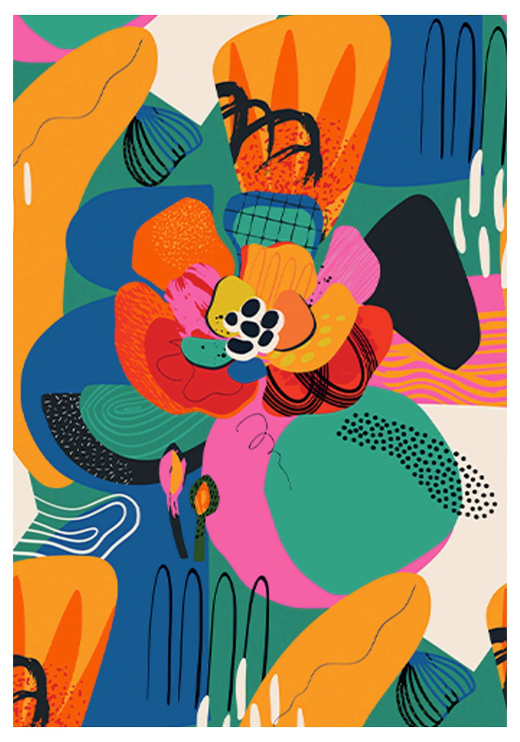 Abstract Flowers Poster