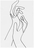 Abstract Hands Line Art Poster - Hakyarts