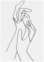 Abstract Hands Line Art Poster - Hakyarts