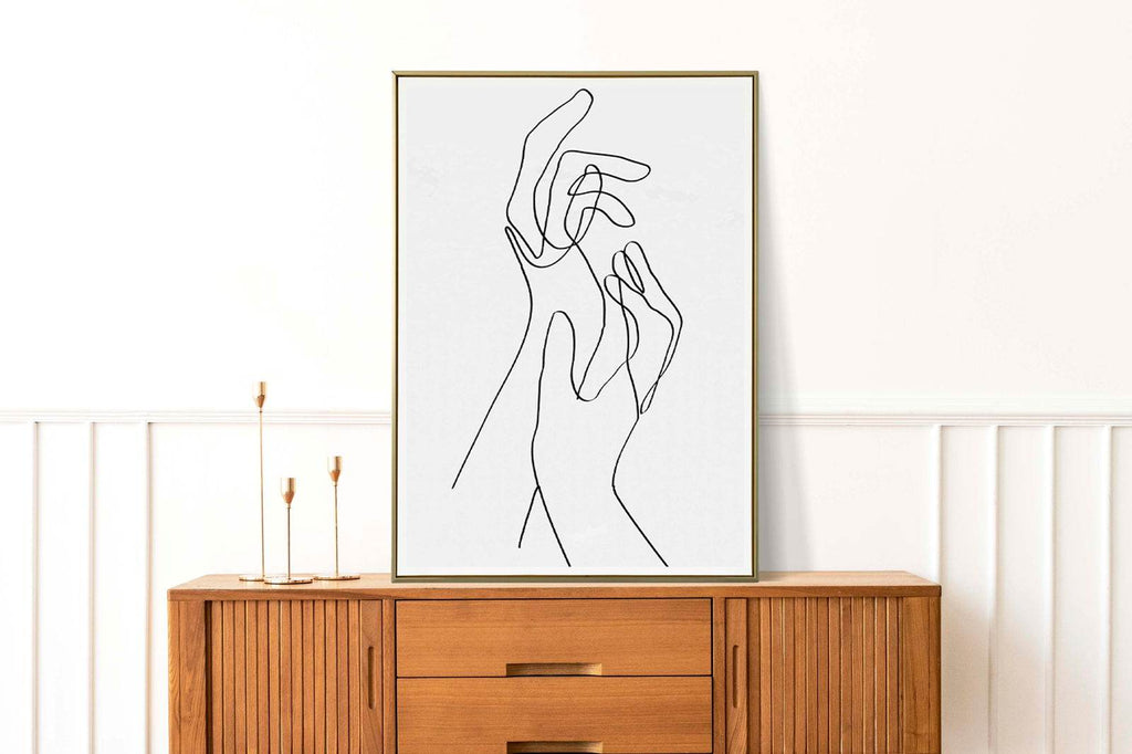 Abstract Hands Line Art Poster - Hakyarts