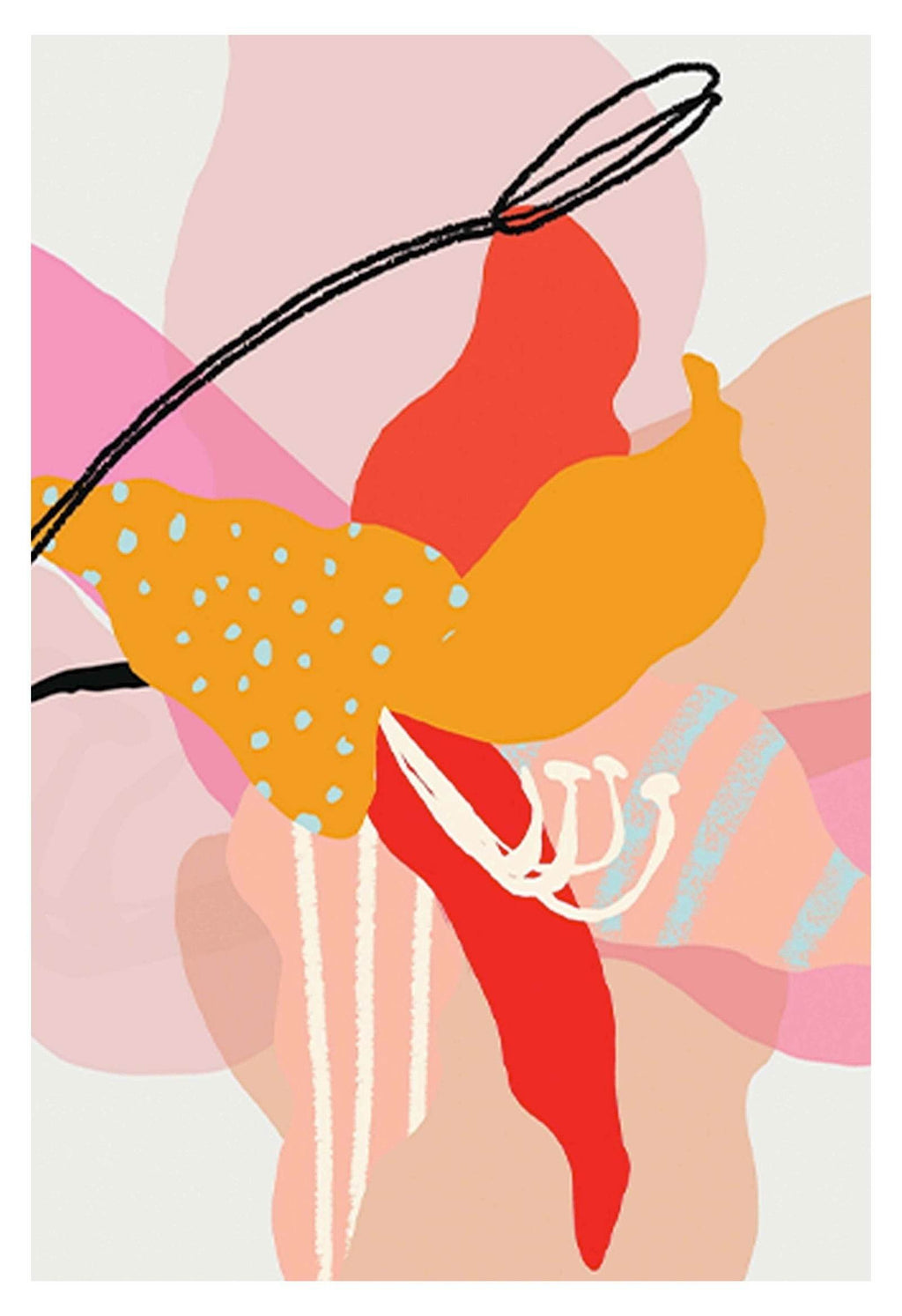 Abstract Pink Watercolour Flowers No 1 Poster - Hakyarts