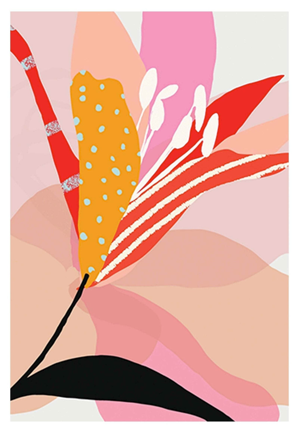 Abstract Pink Watercolour Flowers No 3 Poster - Hakyarts