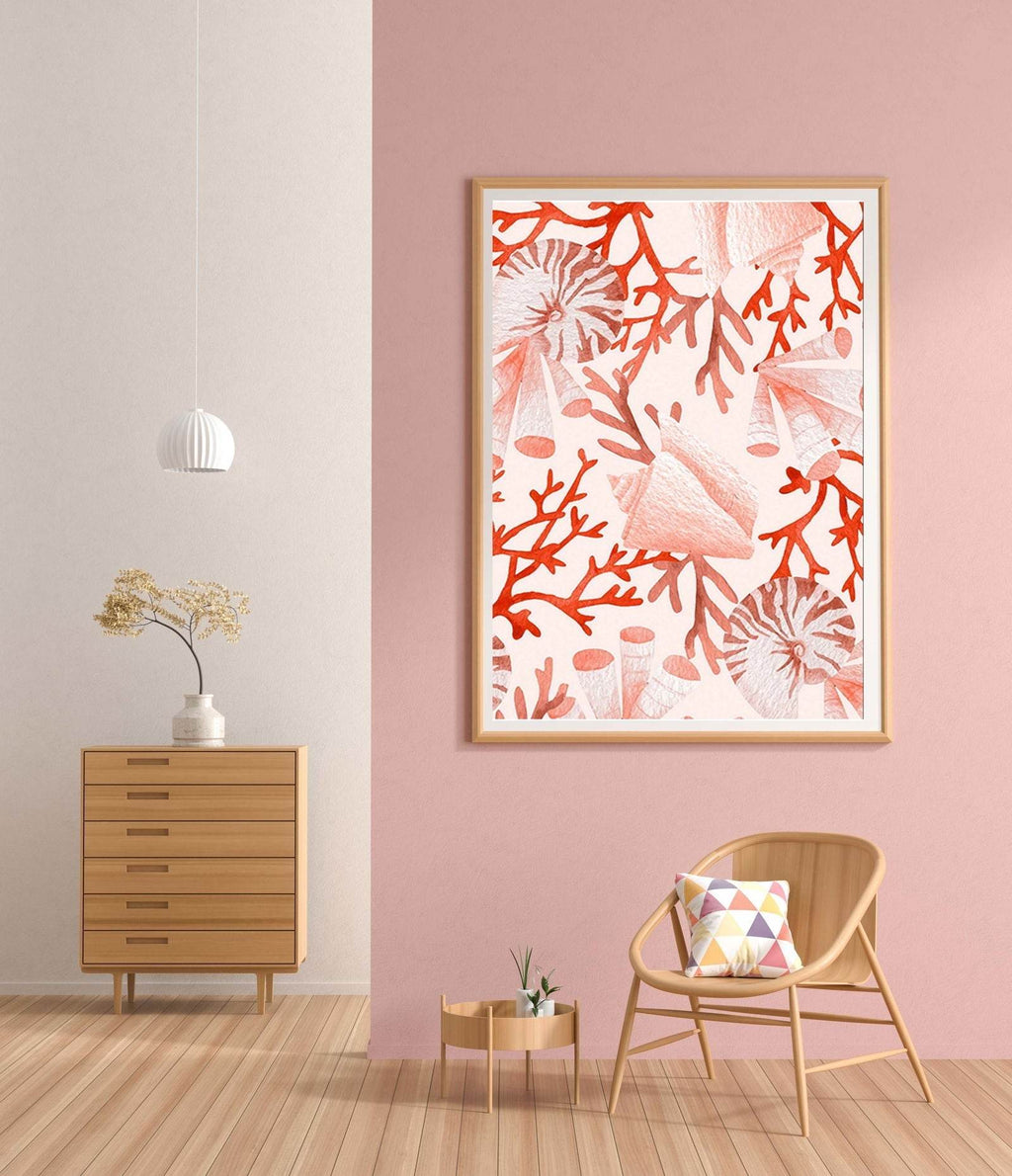 Abstract Red Coral Poster - Hakyarts