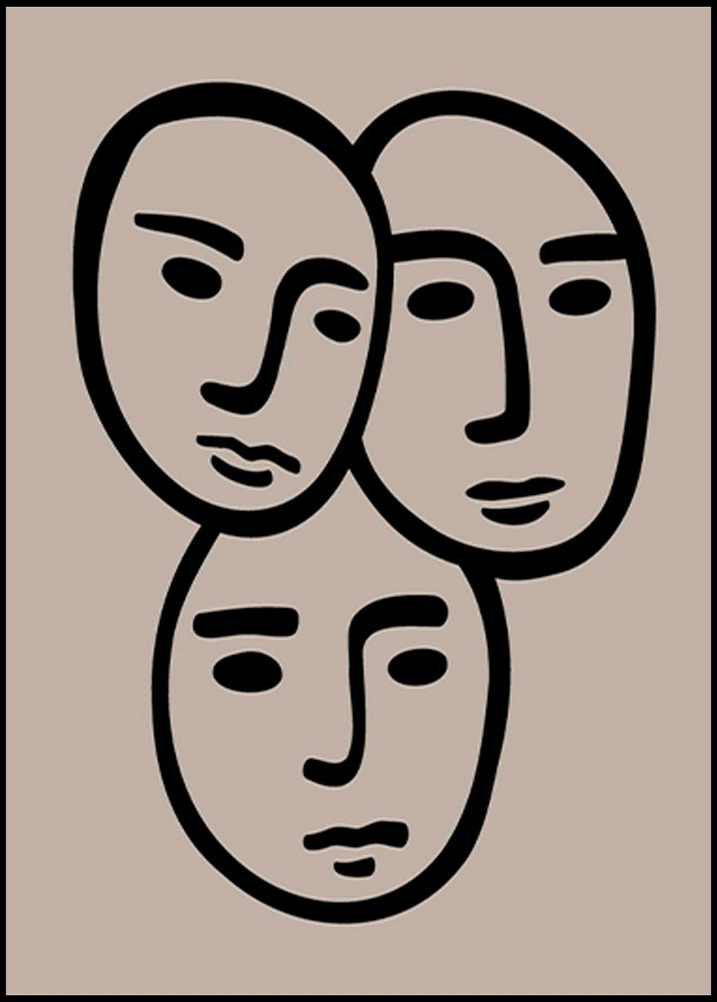 Abstract Three Faces Poster