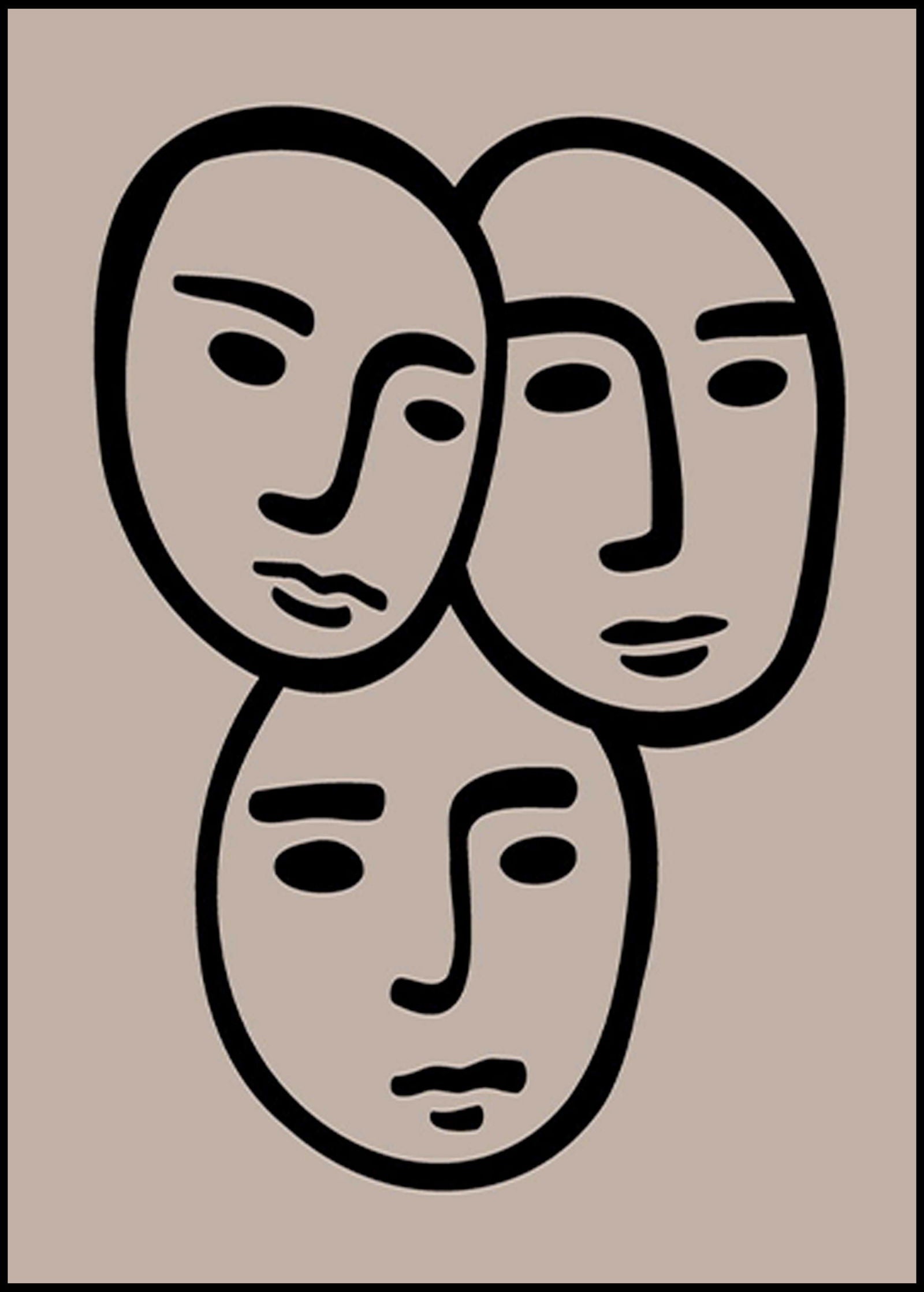 Abstract Three Faces Poster