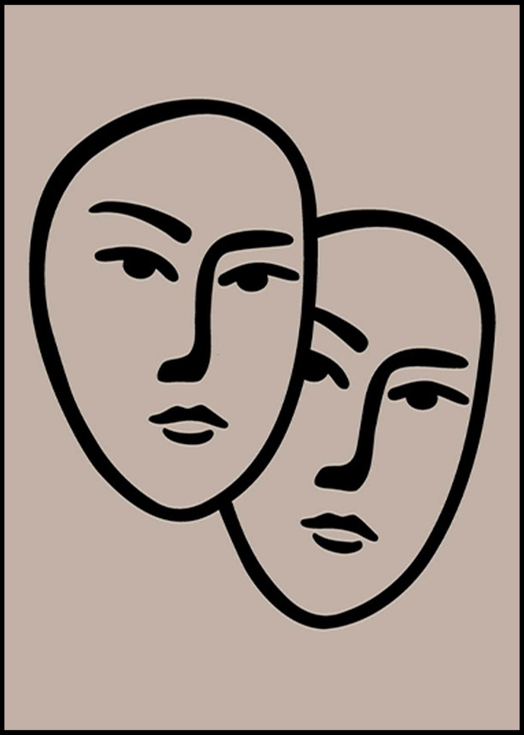 Abstract Two Faces Poster